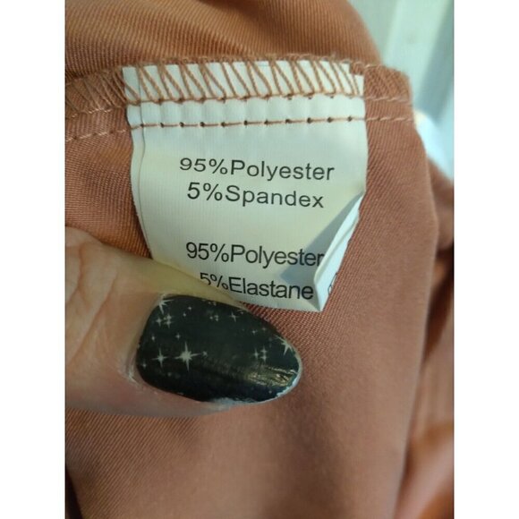 Grace Karen Pants Blush/ Pink Paperbag Waist Cropped Tie Ankles Belt Sz XL - Picture 9 of 10